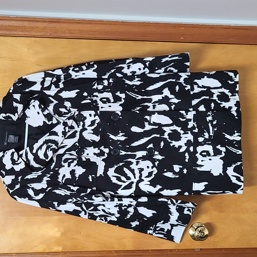 Women's Black and White Coat